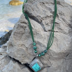 Medallón Plata Hindú de Turquesa