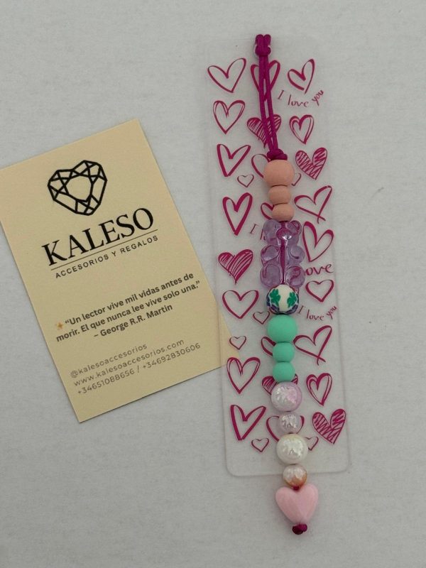 Marcapáginas Acrílico Pequeño Personalizado con Tira de Bolitas - Imagen 3