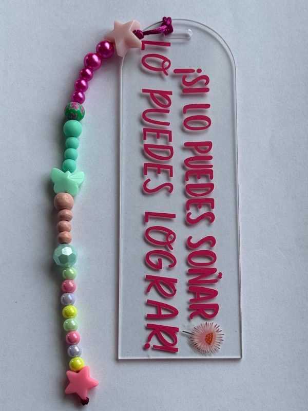 Marcapáginas Acrílico Personalizado Grande con Tira de Bolitas - Imagen 5